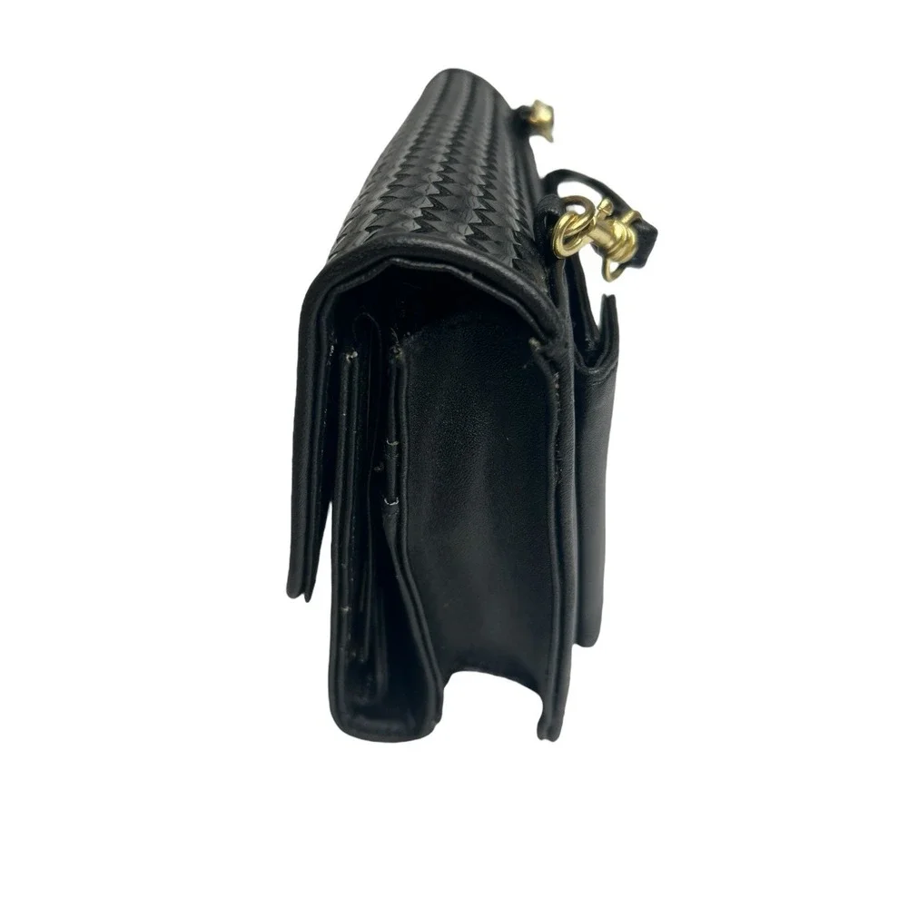 Rosetti Black Basketweave Convertible Whopper Crossbody Clutch Wallet + Cosmetic